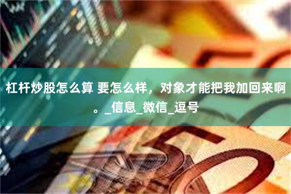 杠杆炒股怎么算 要怎么样，对象才能把我加回来啊。_信息_微信_逗号