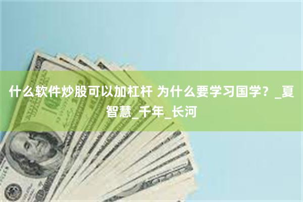 什么软件炒股可以加杠杆 为什么要学习国学？_夏智慧_千年_长河